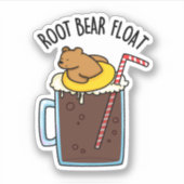Root Beer Float Funny Root Beer Pun Sticker (Voorkant)