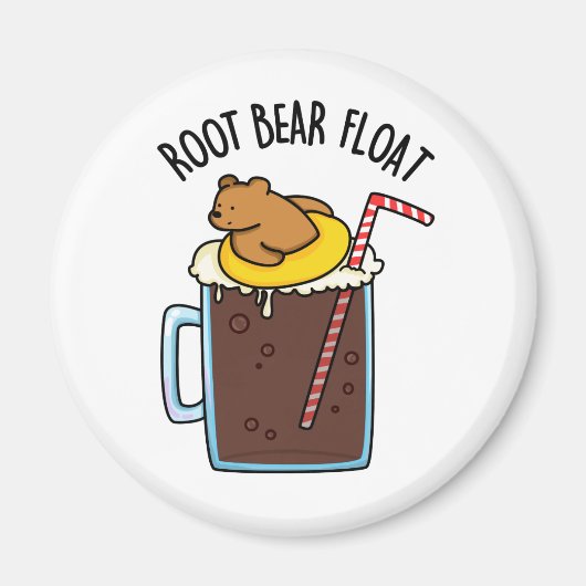 Root Beer Float Grappige Root Beer Woordgrap Magneet (Voorkant)