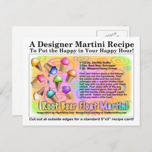 Root Beer Float Ice Cream Martini Recept Briefkaar Briefkaart (Voorkant / Achterkant)