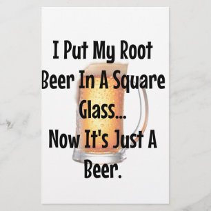 Root Beer in een vierkant glas.. Nu is het alleen  Briefpapier