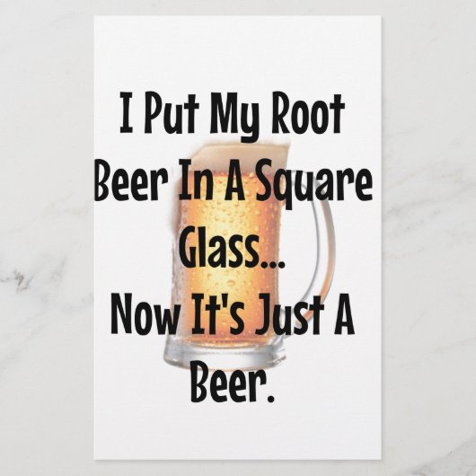 Root Beer in een vierkant glas.. Nu is het alleen Briefpapier (Voorkant)