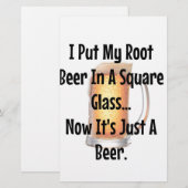 Root Beer in een vierkant glas.. Nu is het alleen Briefpapier (Voorkant / Achterkant)