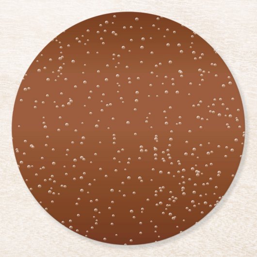 Root Beer met kleine belletjes Achtergrond Art Ronde Kartonnen Onderzetter (Voorkant)