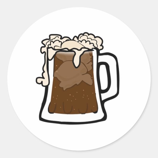 Root Beer Ronde Sticker (Voorkant)