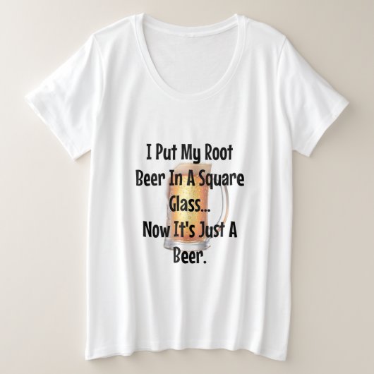 Root Beer Square Cup Wiskunde Joke Shirt Funny (Design voorkant)