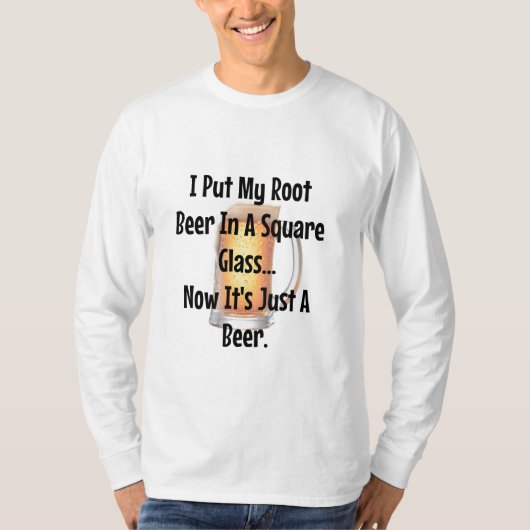 Root Beer Square Cup Wiskunde Joke Shirt Funny (Voorkant)