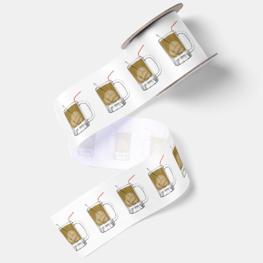 Root bier float satijnen lint (Achterkant)