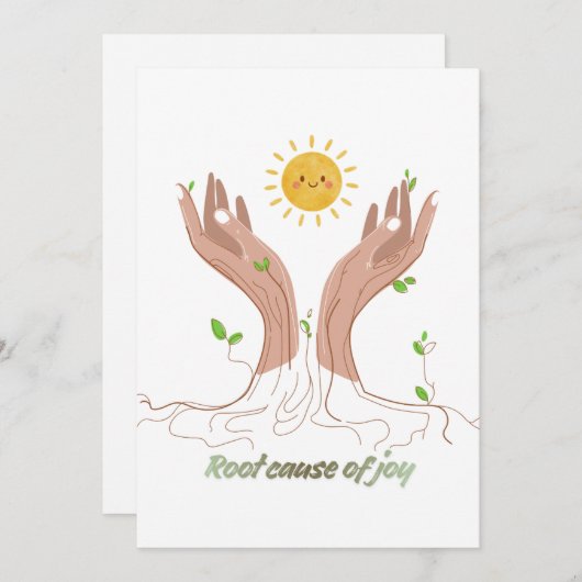 Root Cause of Joy | Nature Hands and Sun Greeting  Feestdagenkaart (Voorkant / Achterkant)