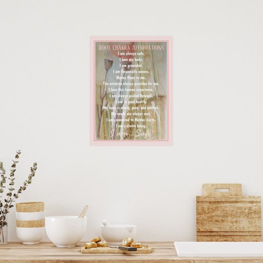 Root Chakra-affirmaties Poster (Keuken)