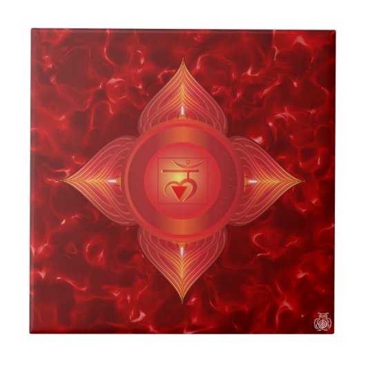 Root Chakra Ceramic Tile Tegeltje (Voorkant)