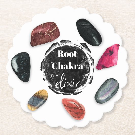 *~* Root Chakra Elixir AP64 Stenen Kartonnen Onderzetters (Voorkant)