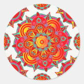 Root Chakra Mandala Ronde Sticker (Voorkant)