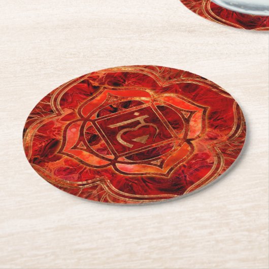 Root chakra - Muladhara Ronde Kartonnen Onderzetter (Gebogen)