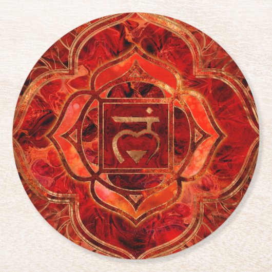 Root chakra - Muladhara Ronde Kartonnen Onderzetter (Voorkant)