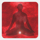 Root Chakra Muladhara Vierkante Sticker (Voorkant)
