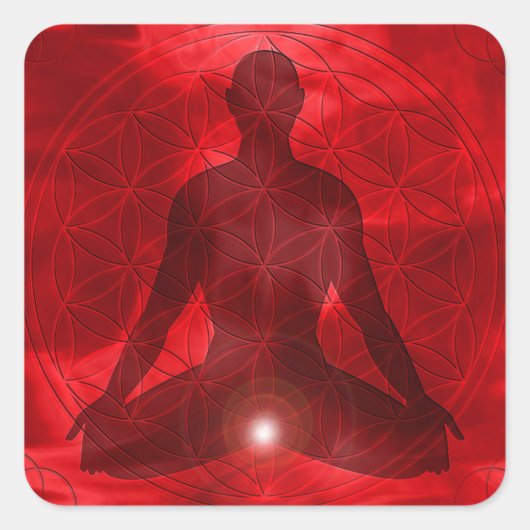 Root Chakra Muladhara Vierkante Sticker (Voorkant)
