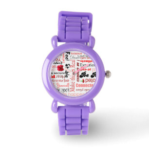 Root Chakra Positieve Bevestigingen Typografie Horloge