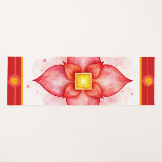 Root Chakra | Red Lotus for Grounding Yoga Mat (Voorkant (horizontaal))