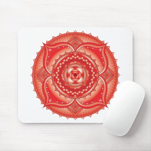 Root Chakra Red Mandala Muismat (Met muis)