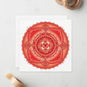 Root Chakra Red Mandala Square Note Card Notitiekaartje (Voorkant / Achterkant in situ)