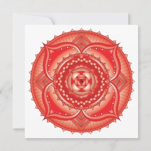 Root Chakra Red Mandala Square Note Card Notitiekaartje (Voorkant)