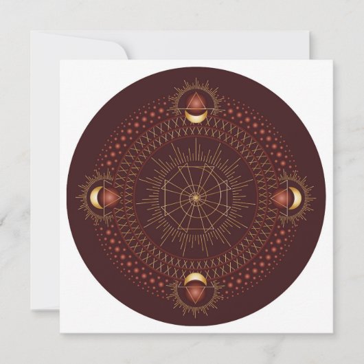 Root Chakra Shadow Mandala Square Note Card Notitiekaartje (Voorkant)
