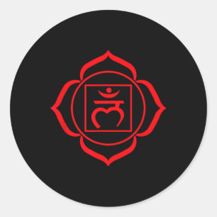 Root Chakra Symbool Rode Muladhara Yogi Yoga Ronde Sticker
