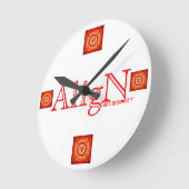 Root Chakra Wall Clock-by AligN Ronde Klok (Hoek)