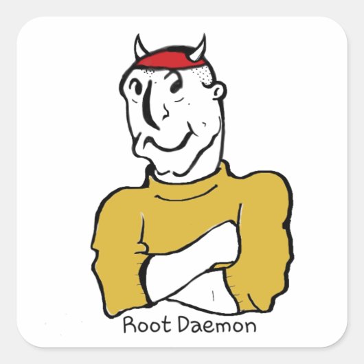 Root Daemon Devil Vierkante Sticker (Voorkant)