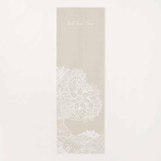 Root Down Deep Tree of Life Mandala Design - Zand Yogamat (Voorkant)