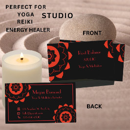 Root Ground Chakra Red Mandala Yoga Studio Visitekaartje