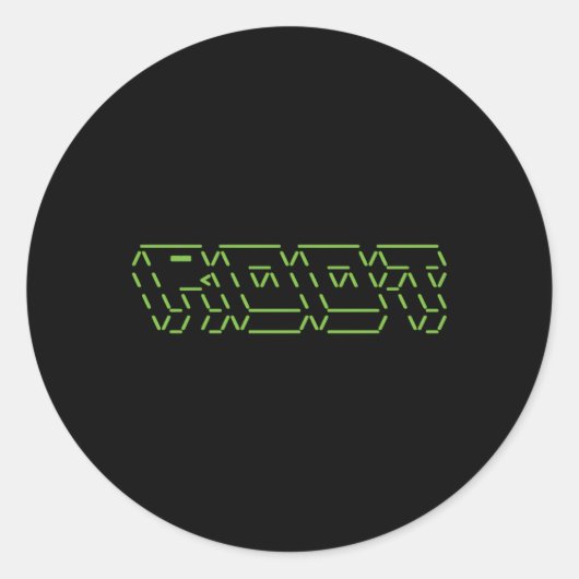Root Linux ASCII-hacker Ronde Sticker (Voorkant)