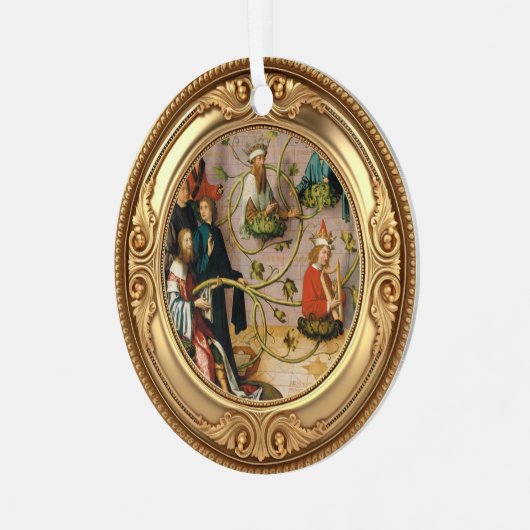 Root of Jesse Tree Advent  Metalen Ornament (Voorkant links)