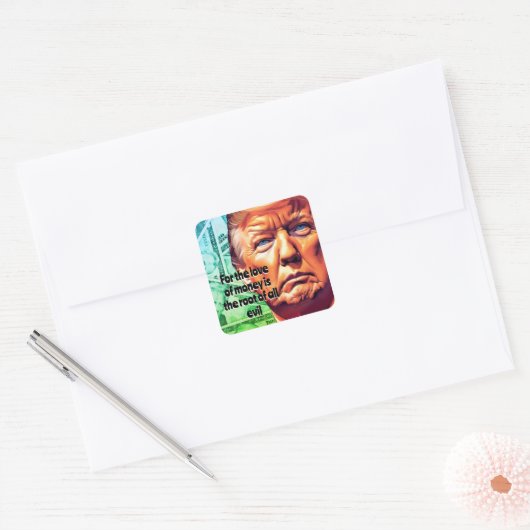 Root van alle kwaad Trump Vierkante Sticker (Envelop)