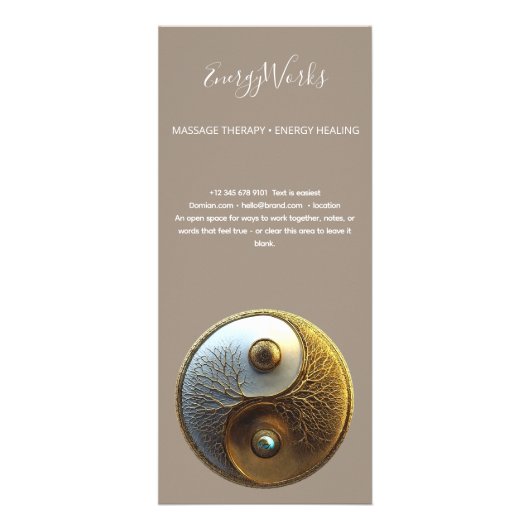 Root van Harmonie | Yin Yang Design Reclamekaart (Achterkant)