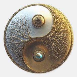 Root van Harmonie   Yin Yang Design Ronde Sticker