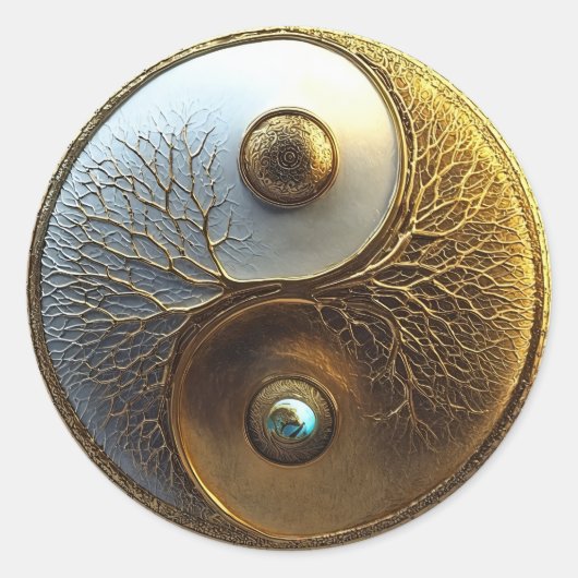 Root van Harmonie | Yin Yang Design Ronde Sticker (Voorkant)