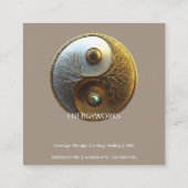 Root van Harmonie | Yin Yang Design Vierkante Visitekaartje (Achterkant)