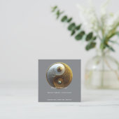 Root van Harmonie | Yin Yang Design Vierkante Visitekaartje (Staand voorkant)