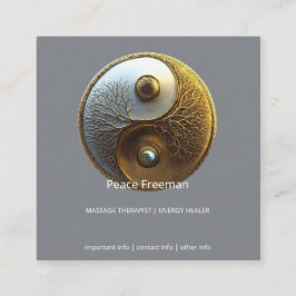 Root van Harmonie | Yin Yang Design Vierkante Visitekaartje