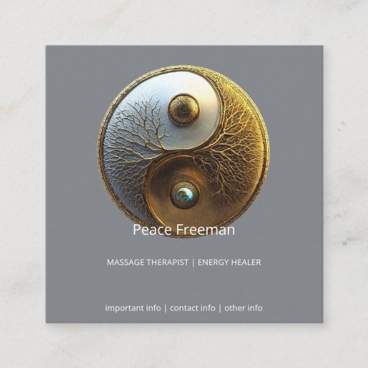 Root van Harmonie | Yin Yang Design Vierkante Visitekaartje (Voorkant)