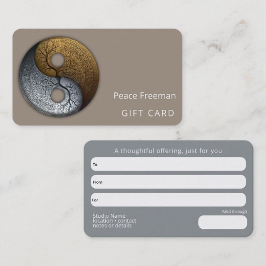 Root van Harmonie | Yin Yang Design Visitekaartje (Voorkant / Achterkant)