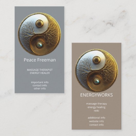 Root van Harmonie | Yin Yang Design Visitekaartje (Voorkant / Achterkant)