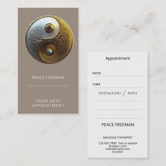 Root van Harmonie | Yin Yang Design Visitekaartje (Voorkant / Achterkant)