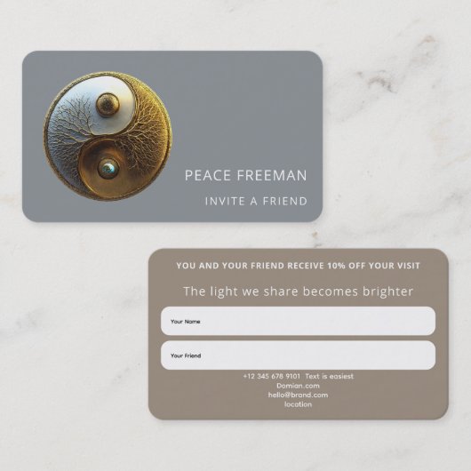Root van Harmonie | Yin Yang Design Visitekaartje (Voorkant / Achterkant)