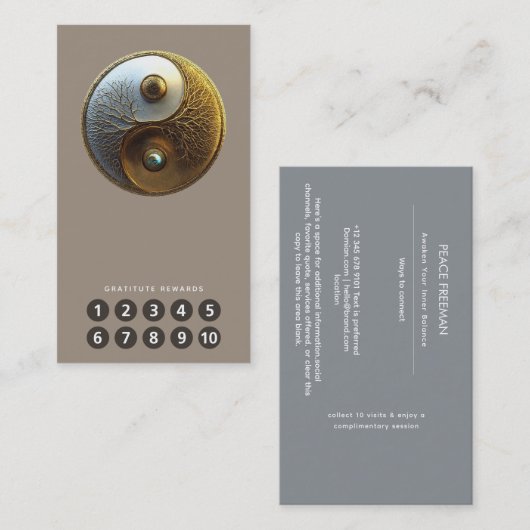 Root van Harmonie | Yin Yang Design Visitekaartje (Voorkant / Achterkant)