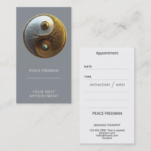 Root van Harmonie | Yin Yang Design Visitekaartje (Voorkant / Achterkant)