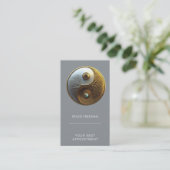 Root van Harmonie | Yin Yang Design Visitekaartje (Staand voorkant)