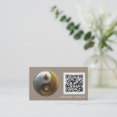 Root van Harmonie | Yin Yang Design Visitekaartje (Staand voorkant)