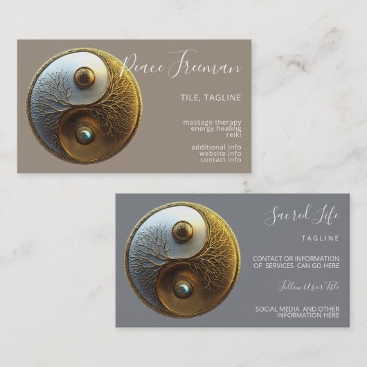 Root van Harmonie | Yin Yang Design Visitekaartje (Voorkant / Achterkant)